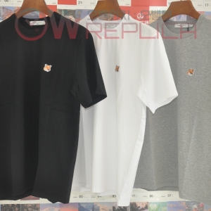 탑키츠네 메종키츠네 폭스헤드 라운드 면 티셔츠 (3컬러)