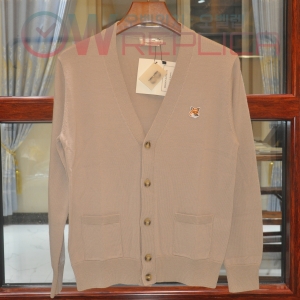 탑키츠네 메종키츠네 폭스헤드 베이지 울 가디건