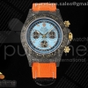 DIWF 롤렉스 데이토나 DIW 블랙카본 블루다이얼 오렌지나일론스트랩 Daytona DIW Black Carbon DIWF Best Edition Blue Dial on Orange Nylon Strap SH4130