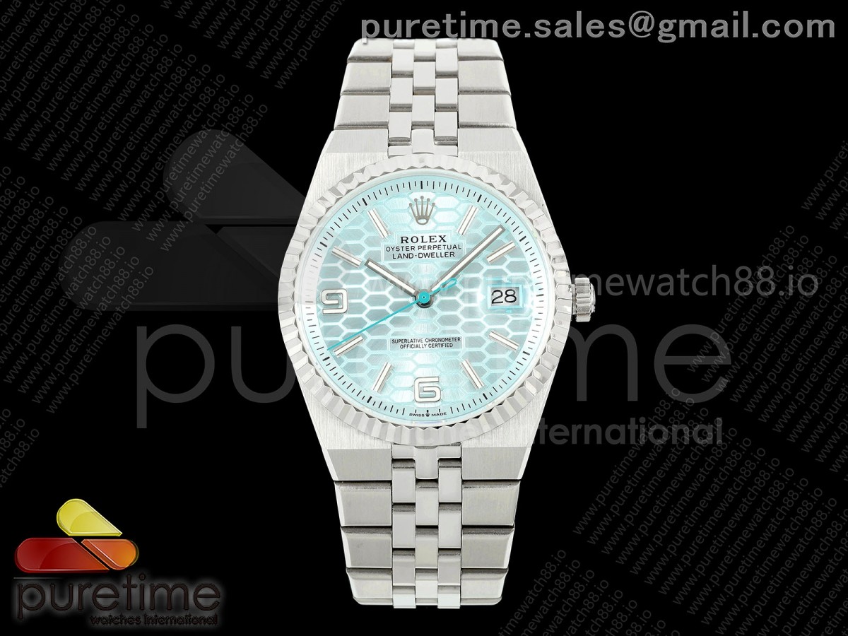 DIWF 롤렉스 랜드드웰러 아이스블루다이얼 스틸브레이슬릿  Land Dweller 127336 DIWF Best Edition Ice Blue Dial on SS Bracelet A7135