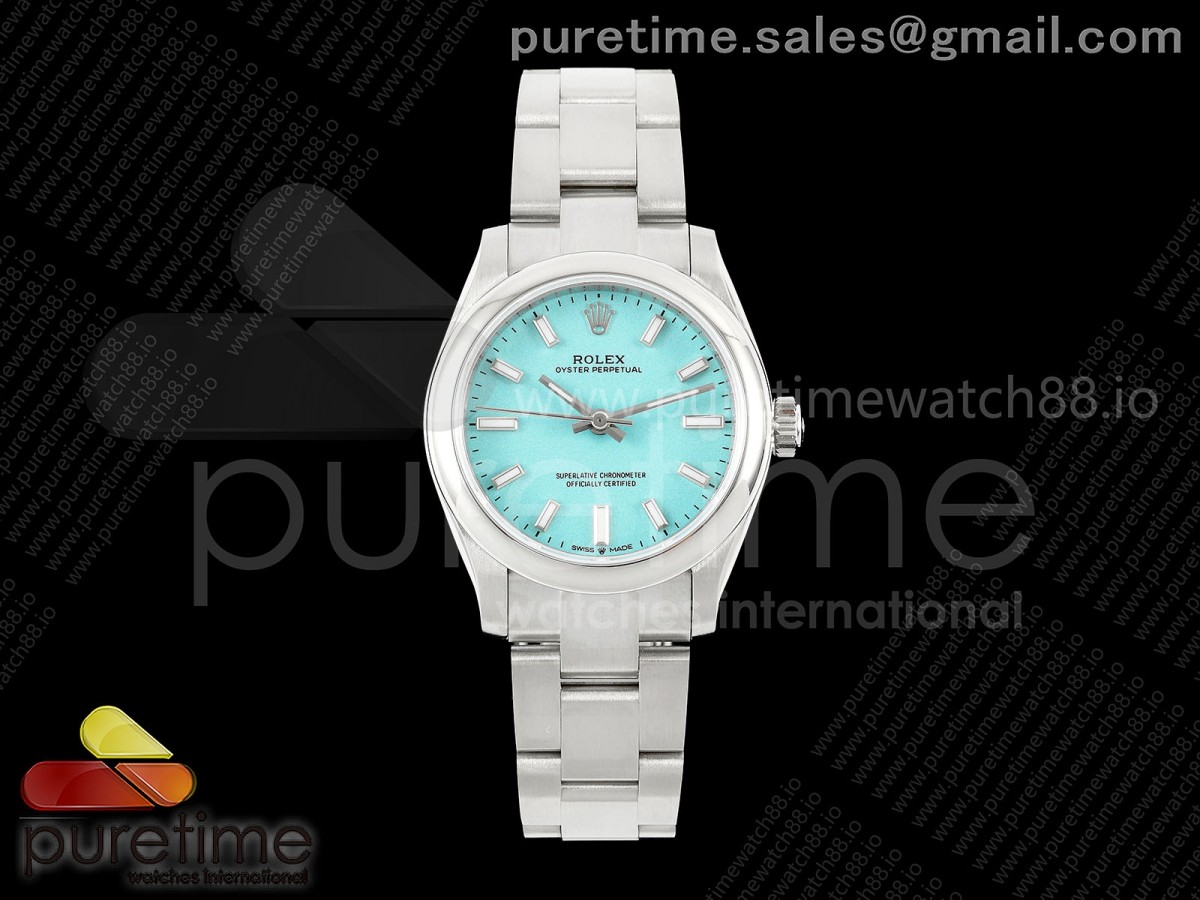 DIWF 롤렉스 오이스터 퍼페츄얼 31미리 터콰이즈다이얼 스틸브레이슬릿 Oyster Perpetual 31mm 277200 DIWF Best Edition Turquoise Dial on SS Bracelet A2232