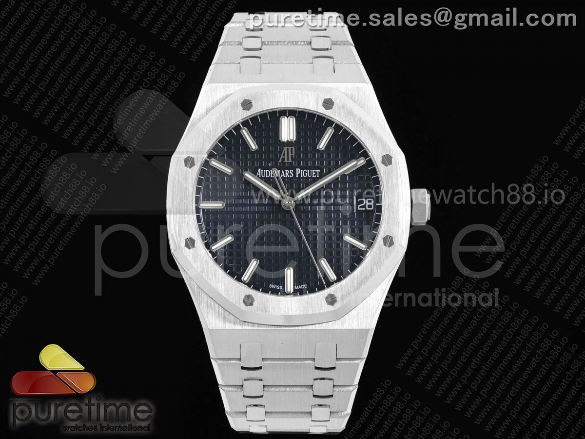 APSF V2 오데마피게 로얄오크 15500 블루다이얼 스틸브레이슬릿 Royal Oak 15500 SS APSF 1:1 Best Edition Blue Dial on SS Bracelet SA4302 Super Clone V2 (SW Dial)