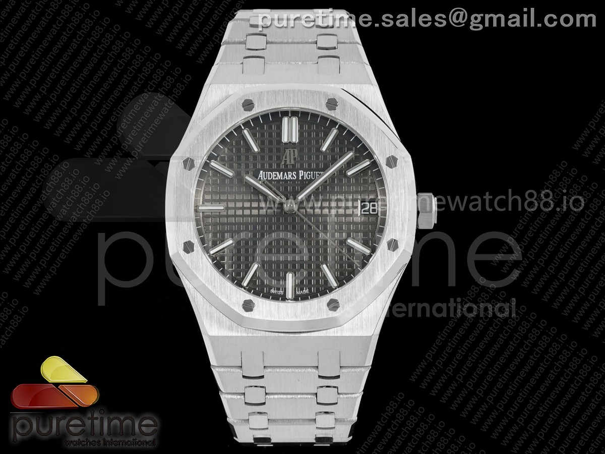 APSF V2 오데마피게 로얄오크 15500 그레이다이얼 스틸브레이슬릿 Royal Oak 15500 SS APSF 1:1 Best Edition Gray Dial on SS Bracelet SA4302 Super Clone V2 (SW Dial)