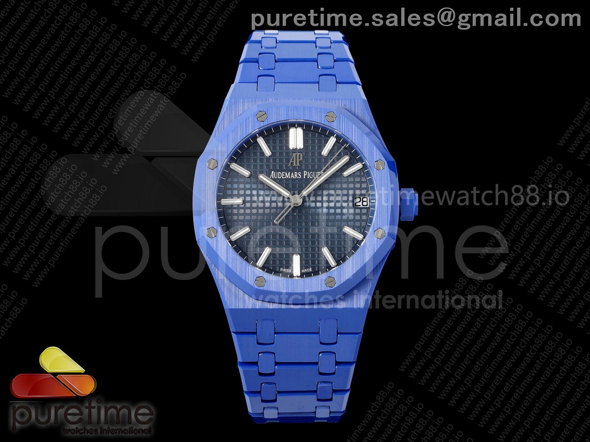 APSF 오데마피게 로얄오크 15500 블루세라믹 블루다이얼 세라믹브레이슬릿 Royal Oak 15500 Blue Ceramic APSF 1:1 Best Edition Blue Dial on Blue Ceramic Bracelet SA4302 Super Clone