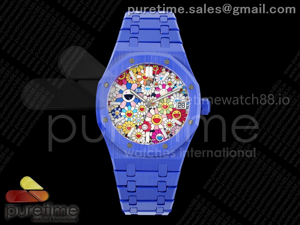 APSF 오데마피게 로얄오크 15500 무라카미 다카시 블루세라믹 세라믹브레이슬릿 Royal Oak 15500 Blue Ceramic APSF 1:1 Best Edition Takashi Murakami SA4302 Super Clone