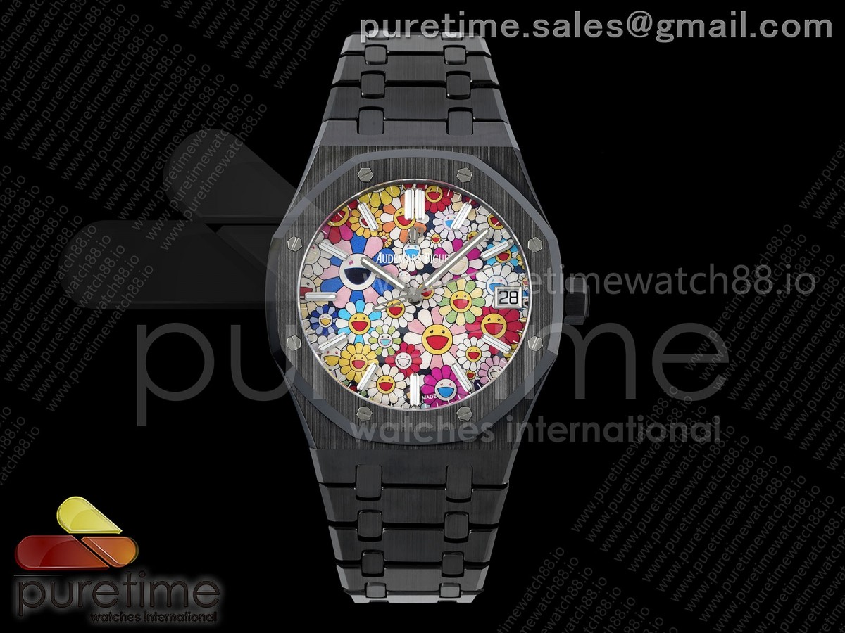 APSF 오데마피게 로얄오크 15500 무라카미 다카시 블랙세라믹 세라믹브레이슬릿 Royal Oak 15500 Black Ceramic APSF 1:1 Best Edition Takashi Murakami SA4302 Super Clone