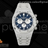 APSF 오데마피게 로얄오크 크로노 26331 프러스티드 블루/화이트다이얼 스틸브레이슬릿 Royal Oak Chrono 26331 Frosted SS APSF 1:1 Best Edition Blue/White Dial on Bracelet A2385