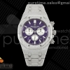 APSF 오데마피게 로얄오크 크로노 26331 프러스티드 퍼플/화이트다이얼 스틸브레이슬릿 Royal Oak Chrono 26331 Frosted SS APSF 1:1 Best Edition Purple/White Dial on Bracelet A2385