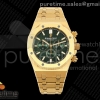 APSF 오데마피게 로얄오크 크로노 26331 옐로우골드 그린다이얼 스틸브레이슬릿 Royal Oak Chrono 26331 YG APSF 1:1 Best Edition Green Dial on YG Bracelet A2385