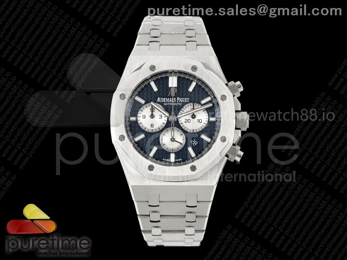 APSF 오데마피게 로얄오크 크로노 26331 블루/화이트다이얼 스틸브레이슬릿 Royal Oak Chrono 26331 SS APSF 1:1 Best Edition Blue/White Dial on SS Bracelet A2385