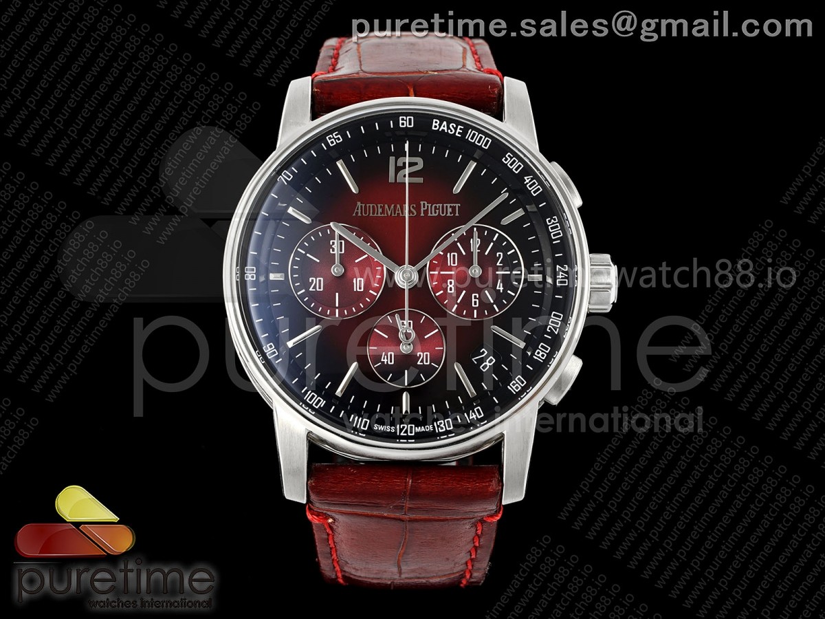 APSF 오데마피게 코드11.59 크로노 26393 레드/블랙다이얼 레드가죽스트랩 Code 11.59 Chrono 26393 SS APSF 1:1 Best Edition Red/Black Dial on Red Leather Strap SA4401 Super Clone