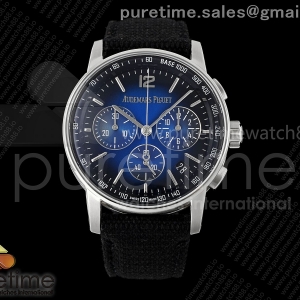 APSF 오데마피게 코드11.59 크로노 26393 블루/블랙다이얼 블랙나일론스트랩  Code 11.59 Chrono 26393 SS APSF 1:1 Best Edition Blue/Black Dial on Black Nylon Strap SA4401 Super Clone