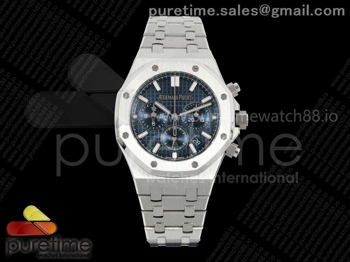 APSF 오데마피게 로얄오크 크로노 26715 블루다이얼 스틸브레이슬릿 Royal Oak Chrono 26715 SS APSF 1:1 Best Edition Blue Dial On SS Bracelet A2385