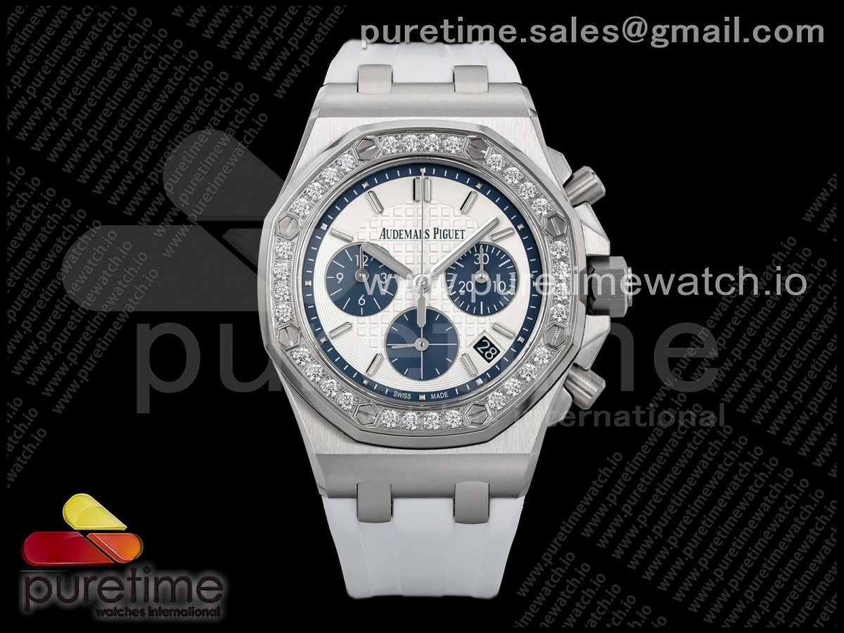 APSF 오데마피게 로얄오크 오프쇼어 레이디 37미리 26231 화이트다이얼 화이트러버스트랩 Royal Oak Offshore 37mm SS Ladies 26231 APSF 1:1 Best Edition White Dial on White Rubber Strap A2385