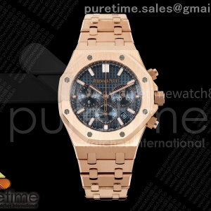 APSF 오데마피게 로얄오크 크로노 38미리 26315 로즈골드 블루다이얼 스틸브레이슬릿 Royal Oak Chrono 26315 RG APSF 1:1 Best Edition Blue Dial on RG Bracelet A2385