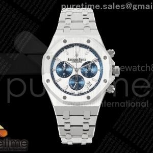 APSF 오데마피게 로얄오크 크로노 38미리 26315 화이트/블루다이얼 스틸브레이슬릿  Royal Oak Chrono 26315 SS APSF 1:1 Best Edition White/Blue Dial on SS Bracelet A2385