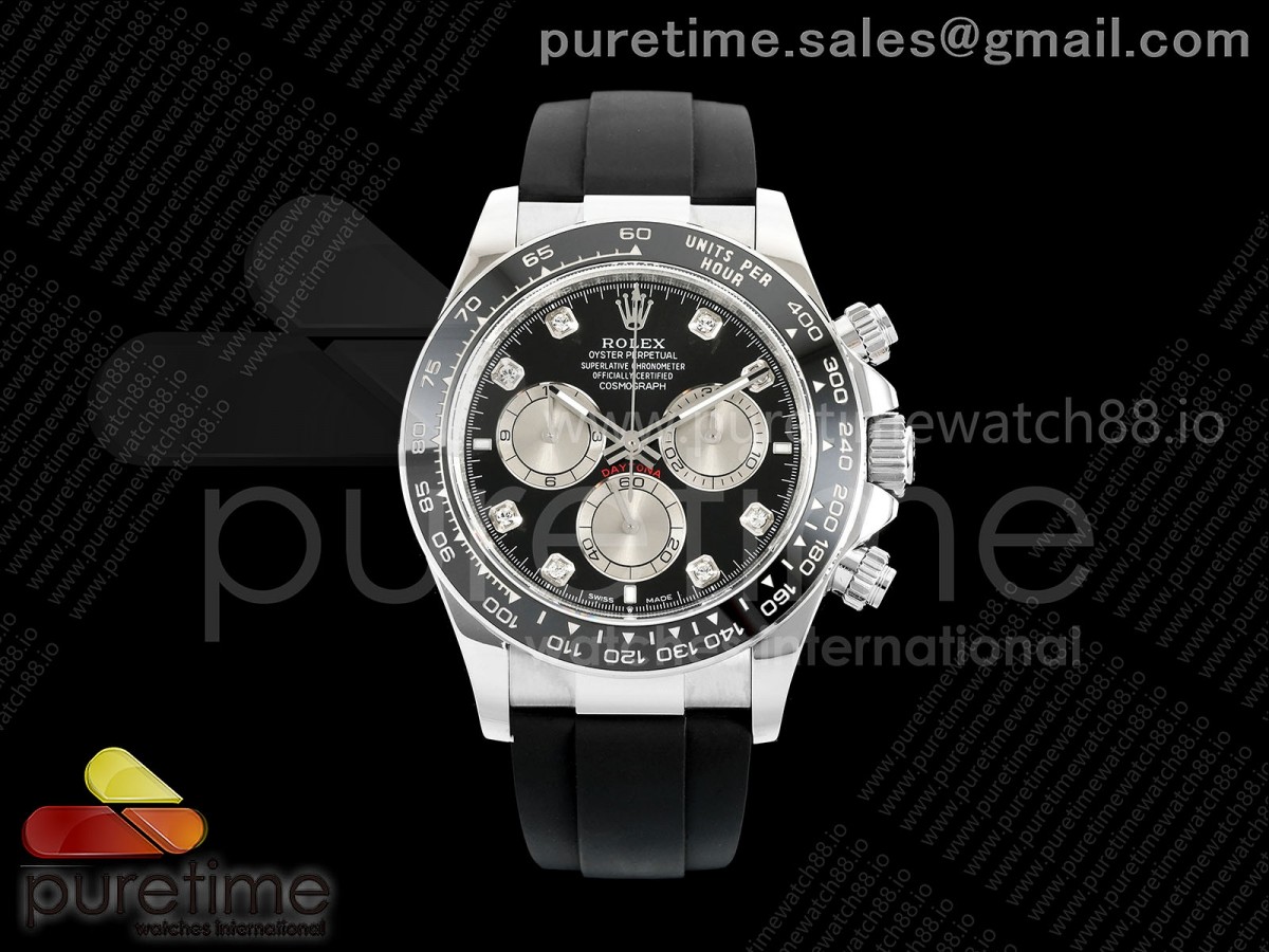 GMF 롤렉스 롤렉스 2023데이토나 블랙8P다이얼 블랙러버스트랩 Daytona 126519 GMF 1:1 Best Edition Black/Silver Diamonds Dial on Oysterflex Strap GM4131