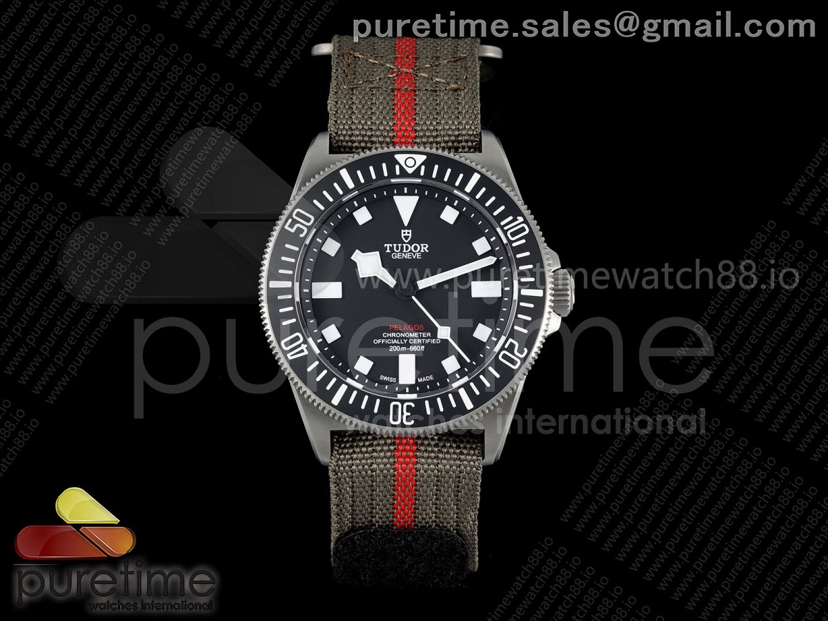 M+F 튜더 펠라고스 FXD 티타늄 블랙다이얼 그레이나일론스트랩 Pelagos FXD Titanium m25717n M+F 1:1 Best Edition Black Dial on Gray Nylon Strap 8N24