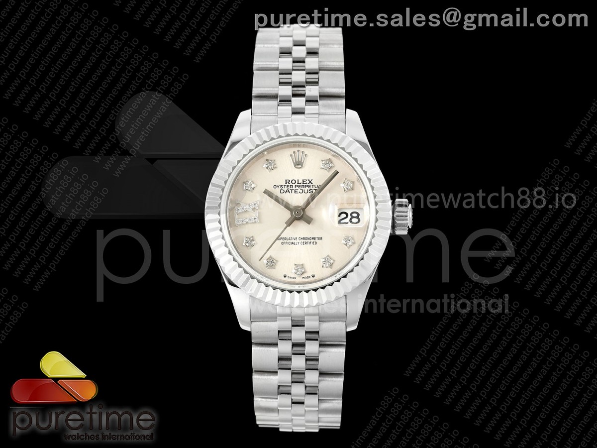 GMF 롤렉스 데이저스트 레이디 28미리 실버스타다이아다이얼 프레지던트브레이슬릿  DateJust 28 SS JDF 1:1 Best Edition Silver Star Diamonds Dial on SS President Bracelet A2671