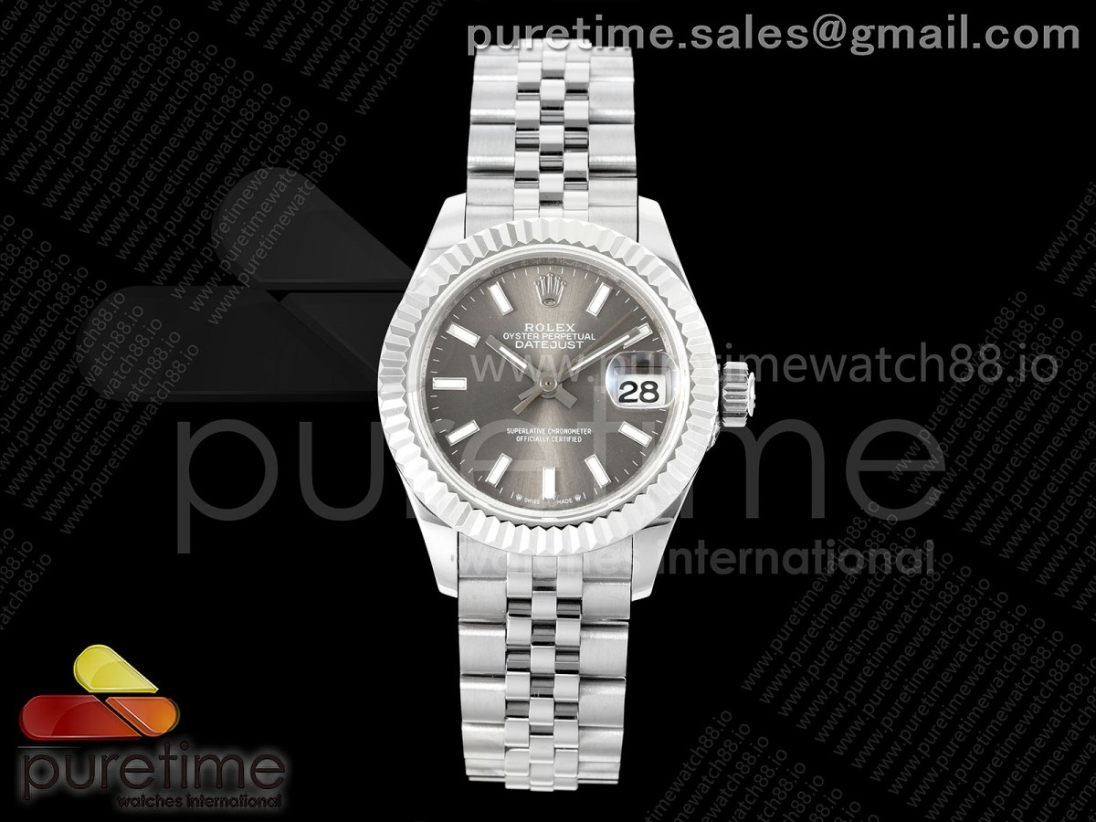 GMF 롤렉스 데이저스트 레이디 28미리 그레이다이얼 프레지던트브레이슬릿  DateJust 28 SS JDF 1:1 Best Edition Gray Stick Dial on SS President Bracelet A2671