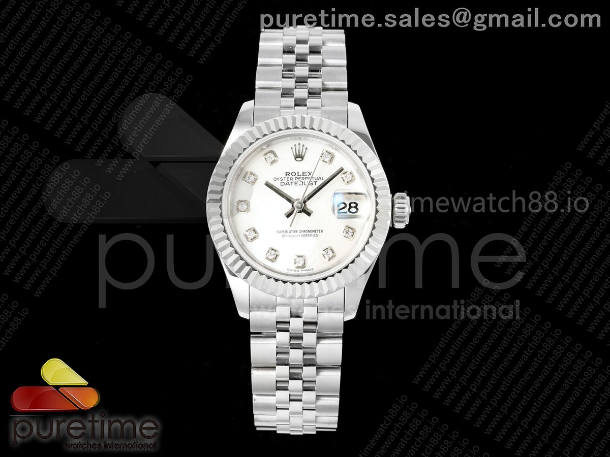 GMF 롤렉스 데이저스트 레이디 28미리 자개텐포인트다이얼 프레지던트브레이슬릿  DateJust 28 SS JDF 1:1 Best Edition White MOP Dial on SS President Bracelet A2671