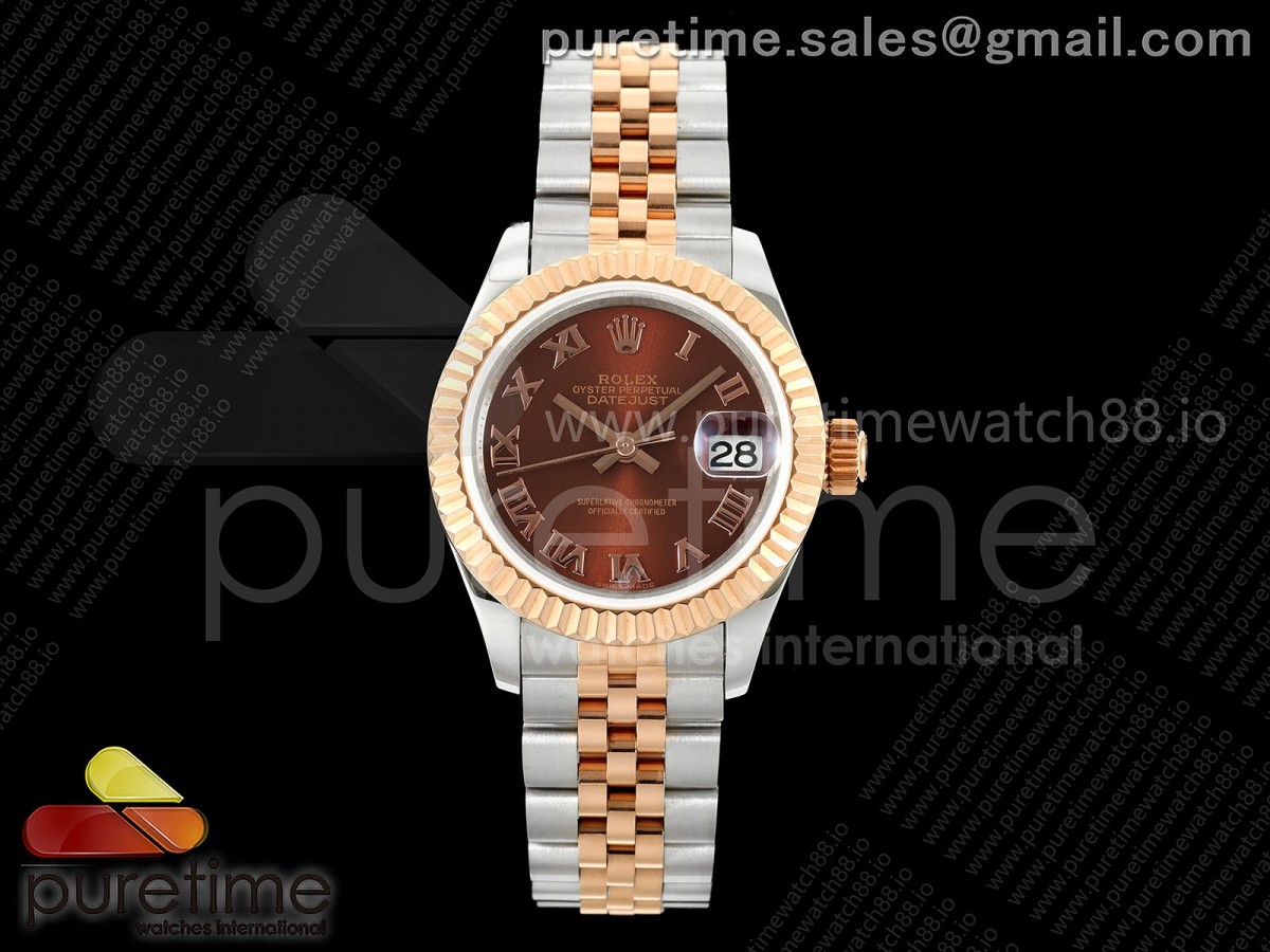GMF 롤렉스 데이저스트 레이디 28미리 로즈골드콤비 브라운로만다이얼 프레지던트브레이슬릿  DateJust 28 SS/RG JDF 1:1 Best Edition Brown Roman Dial on SS/RG President Bracelet A2671