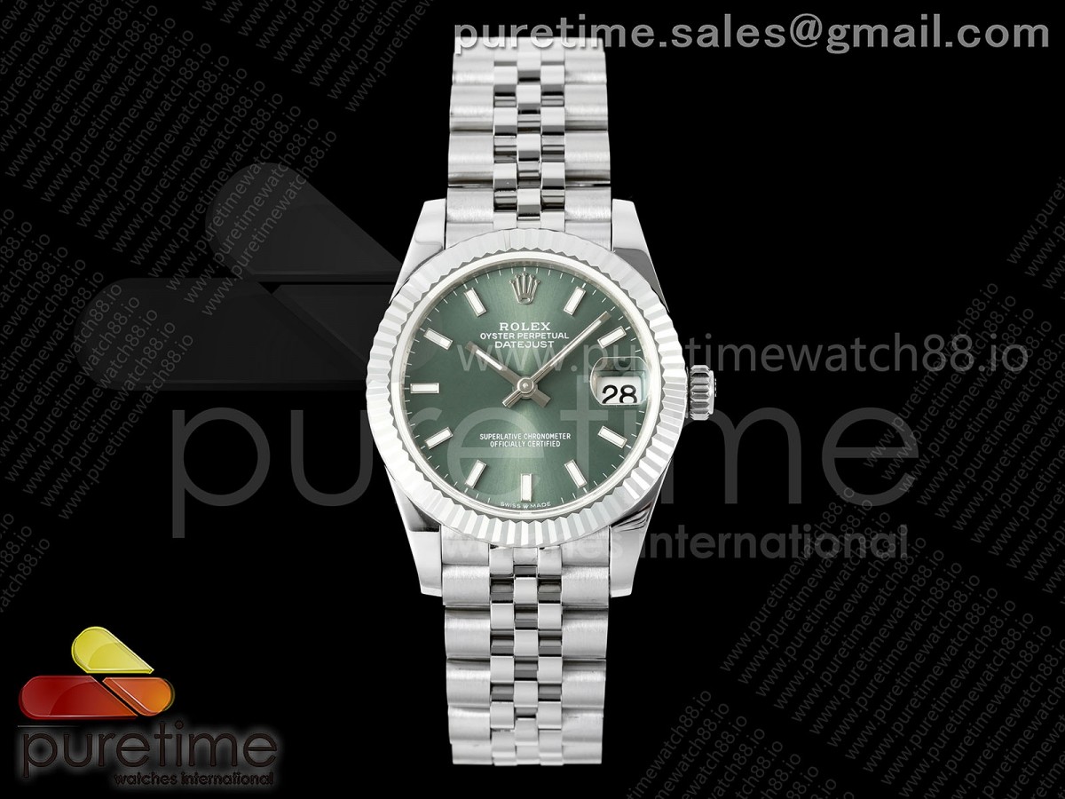 GMF 롤렉스 데이저스트 레이디 31미리 그린다이얼 쥬빌레브레이슬릿 DateJust 31 278274 SS GMF 1:1 Best Edition 904L Steel Green Stick Dial on Jubilee Bracelet A2824