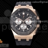 APF 오데마피게 로얄오크 오프쇼어 44미리 로즈골드 세라믹베젤 블랙/실버다이얼 블랙러버스트랩  Royal Oak Offshore 44mm RG Black Ceramic Bezel APF 1:1 Best Edition Black/Silver Dial on Black Rubber Strap A4401