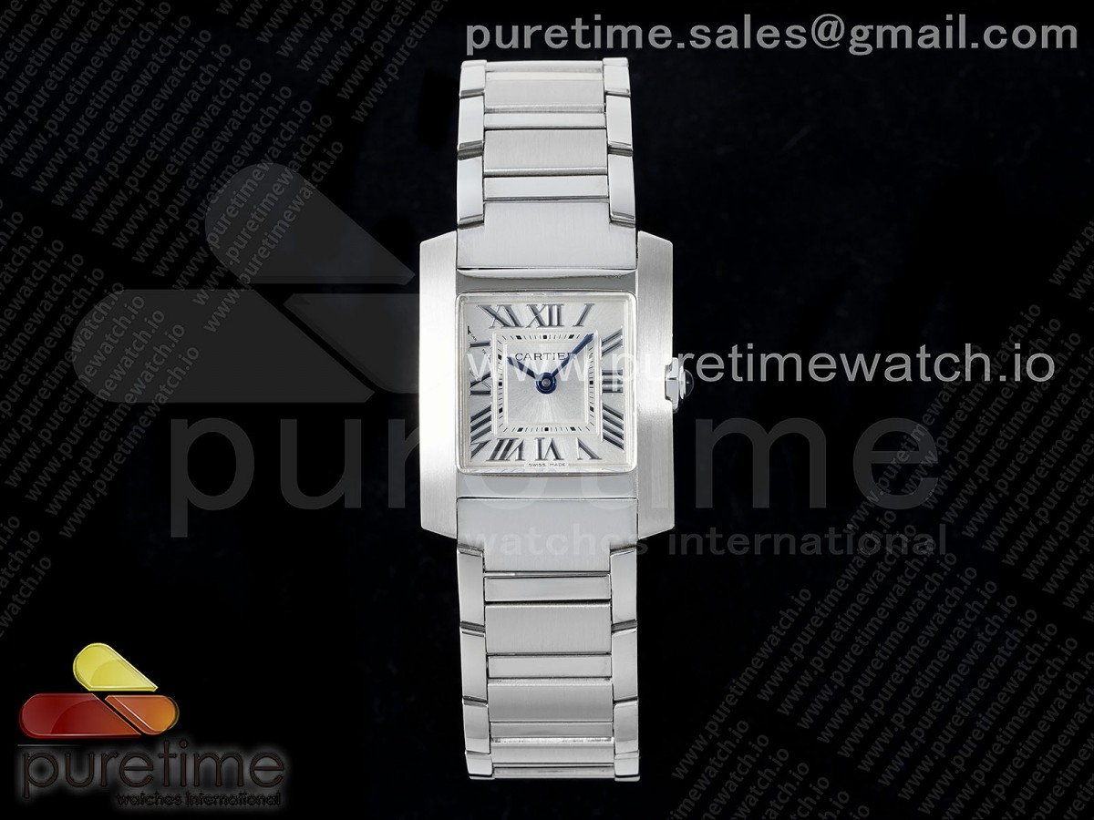 KRF 까르띠에 탱크 프랑세즈 스몰 화이트다이얼 스틸브레이슬릿 Tank Francaise Small SS KRF 1:1 Best Edition White Dial on SS Bracelet Ronda Quartz