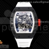 BBRF V2 리차드밀 RM055 NTPT 화이트스켈레톤다이얼 화이트러버스트랩 RM055 NTPT BBR Best Edition Skeleton White Dial on White Rubber Strap Clone RMUL2