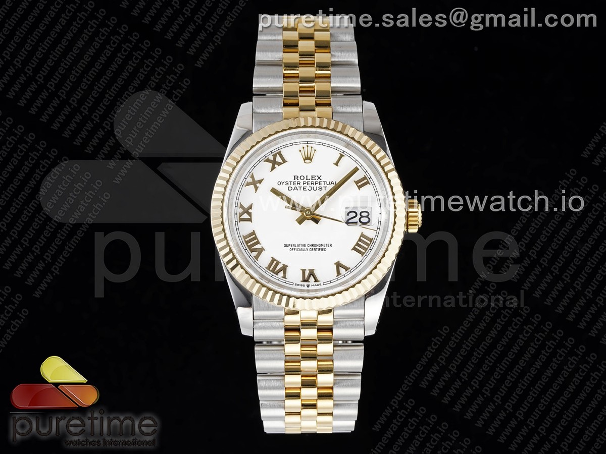 GMF V2 롤렉스 데이저스트36 옐로우골드콤비 화이트로만다이얼 스틸브레이슬릿 DateJust 36 SS/YG 126233 JDF YG Plated 904L Steel White Dial Roman Markers on Jubilee Bracelet V2