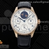 APSF IWC 포르투기저 퍼페츄얼캘린더 로즈골드 화이트다이얼 블랙가죽스트랩 Portugieser Perpetual Calendar RG 5033 APSF 1:1 Best Edition White Dial on Black Leather Strap A52610 Clone