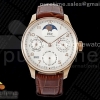 APSF IWC 포르투기저 퍼페츄얼캘린더 로즈골드 화이트다이얼 브라운가죽스트랩 Portugieser Perpetual Calendar RG 5033 APSF 1:1 Best Edition White Dial on Brown Leather Strap A52610 Clone