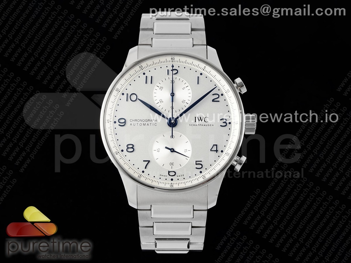 ZF IWC 포르투기저 크로노 IW3716 화이트다이얼 스틸브레이슬릿 Portuguese Chrono IW3716 ZF 1:1 Best Edition White Dial on SS Bracelet A69355