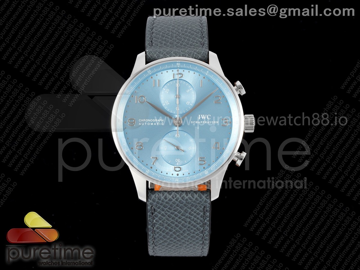 ZF IWC 포르투기저 크로노 IW3716 아이스블루다이얼 블루가죽스트랩 Portuguese Chrono IW3716 ZF 1:1 Best Edition Ice Blue Dial on Blue Leather Strap A69355