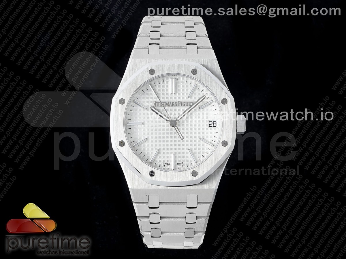 SF 오데마피게 로얄오크 15510 50주년기념 화이트다이얼 스틸브레이슬릿 Royal Oak 41mm 15510 "50th Anniversary" SS SF 1:1 Best Edition White Dial on SS Bracelet SA4302 Super Clone