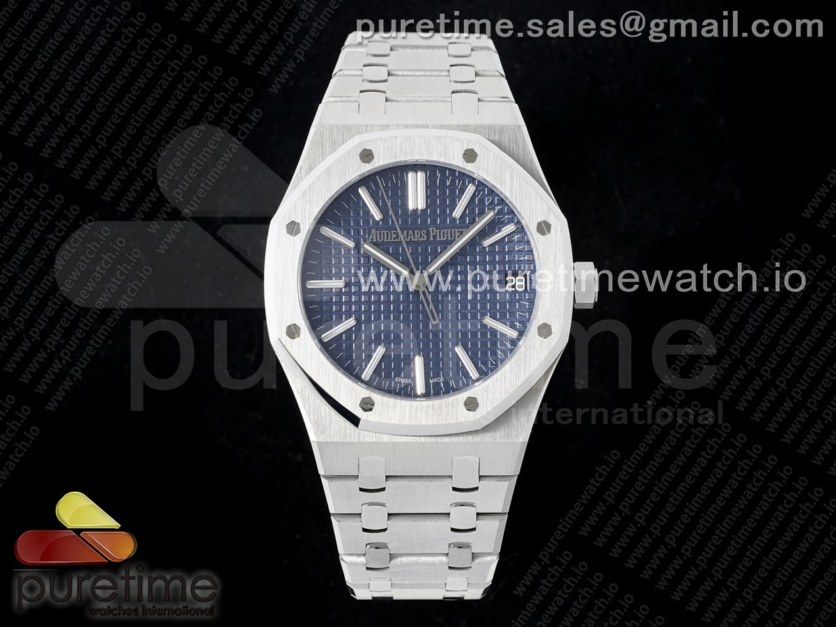 SF 오데마피게 로얄오크 15510 50주년기념 블루다이얼 스틸브레이슬릿  Royal Oak 41mm 15510 "50th Anniversary" SS SF 1:1 Best Edition Blue Dial on SS Bracelet SA4302 Super Clone