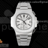 PPF 파텍필립 노틸러스 5980 화이트다이얼 스틸브레이슬릿 Nautilus 5980 SS PPF Best Edition White Dial on SS Bracelet A28-520