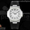 PPF V5 파텍필립 노틸러스 5711/1A 화이트다이얼 블랙러버스트랩 Nautilus 5711/1A PPF 1:1 Best Edition White Textured Dial on Black Rubber Strap 324CS V5
