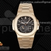 PPF V2 파텍필립 노틸러스 5712 로즈골드 그레이다이얼 스틸브레이슬릿 Nautilus 5712 RG PPF 1:1 Best Edition Brown Dial on RG Bracelet A240 Super Clone V2