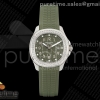 PPF 파텍필립 아쿠아넛 5267 다이아베젤 그린다이얼 그린러버스트랩 Aquanaut 5267 SS PPF 1:1 Best Edition Green Textured Dial on Green Rubber Strap Ronda Quartz