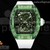 RMF 리차드밀 RM035 트랜스페런트 그린투명케이스 스켈레톤다이얼 화이트러버스트랩 RM035 Green Transparent RMF Best Edition Skeleton Dial on White Rubber Strap Clone RMUL2