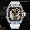 RMF 리차드밀 RM51 뚜르비옹 투명케이스 로골타이거/드레곤다이얼 화이트러버스트랩  RM51 Transparent Tourbillon RMF Best Edition RG Tiger/Dragon Dial on White Rubber Strap