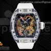 RMF 리차드밀 RM51 뚜르비옹 투명케이스 타이거/드레곤다이얼 화이트러버스트랩 RM51 Transparent Tourbillon RMF Best Edition Tiger/Dragon Dial on White Rubber Strap