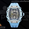 RMF 리차드밀 RM21 뚜르비옹 블루크리스탈다이얼 블루러버스트랩 RM21 Tourbillon Blue Quartz Fiber Black Carbon RMF Best Edition on Blue Rubber Strap