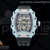 RMF 리차드밀 RM21 뚜르비옹 블루크리스탈다이얼 블랙러버스트랩 RM21 Tourbillon Blue Quartz Fiber Black Carbon RMF Best Edition on Black Rubber Strap