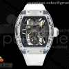 RMF 리차드밀 RM027-02 뚜르비옹 투명케이스 스켈레다이얼 화이트러버스트랩 RM027-02 Transparent Tourbillon RMF Best Edition Skeleton Dial on White Rubber Strap