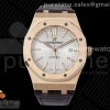 IPF 오데마피게 로얄오크 15400 로즈골드 화이트다이얼 브라운가죽스트랩 Royal Oak 41mm 15400 RG IPF 1:1 Best Edition Black Textured Dial on Black Leather Strap SA3120 Super Clone