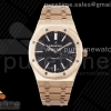 IPF 오데마피게 로얄오크 15400 로즈골드 블랙다이얼 스틸브레이슬릿 Royal Oak 41mm 15400 RG IPF 1:1 Best Edition Black Textured Dial on RG Bracelet SA3120 Super Clone