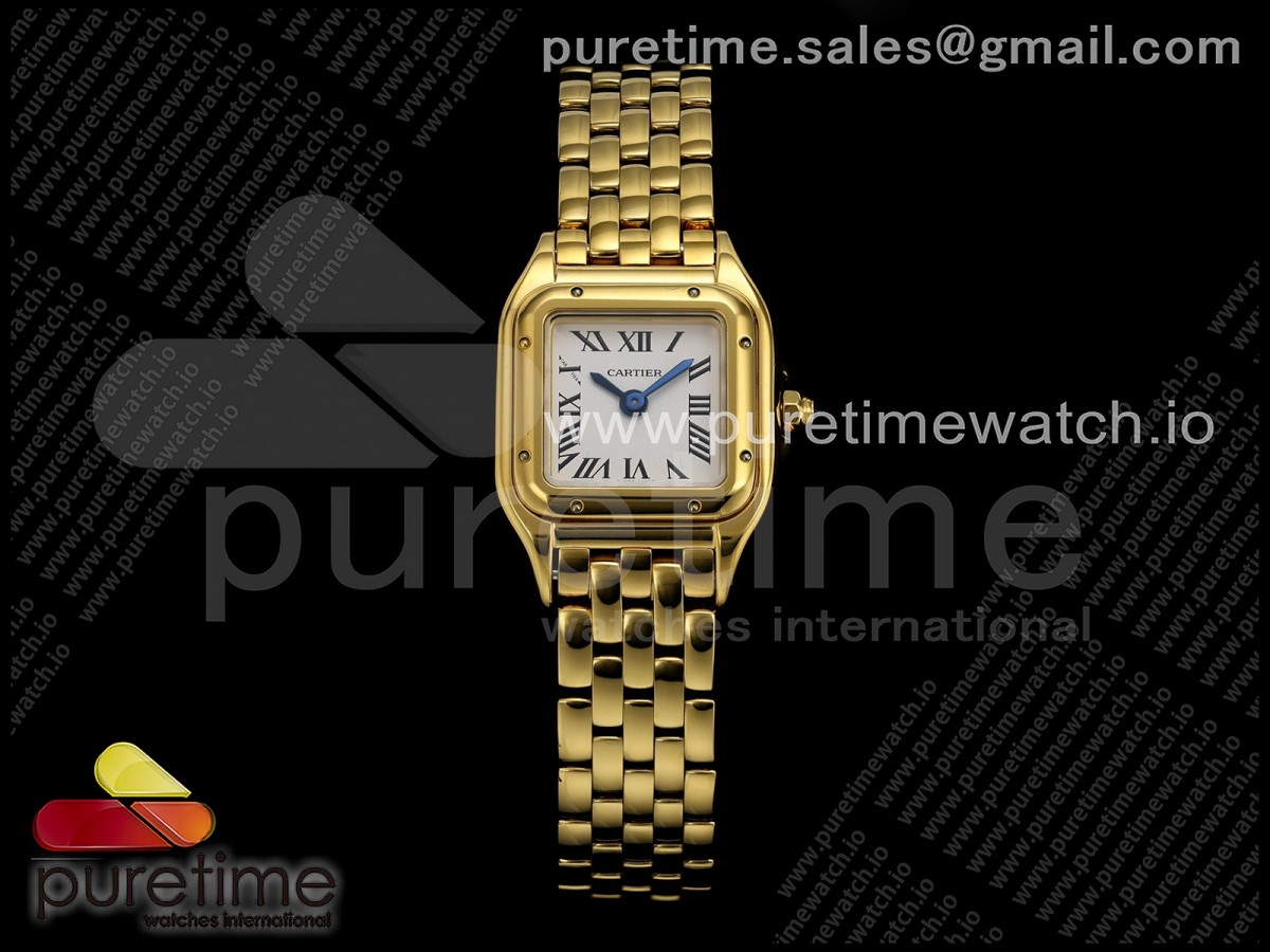 8848F 까르띠에 팬더 25.1미리 옐로우골드 화이트다이얼 스틸브레이슬릿  Panthère Ladies 25.1mm YG 8848F 1:1 Best Edition White Dial on YG Bracelet Jap Quartz